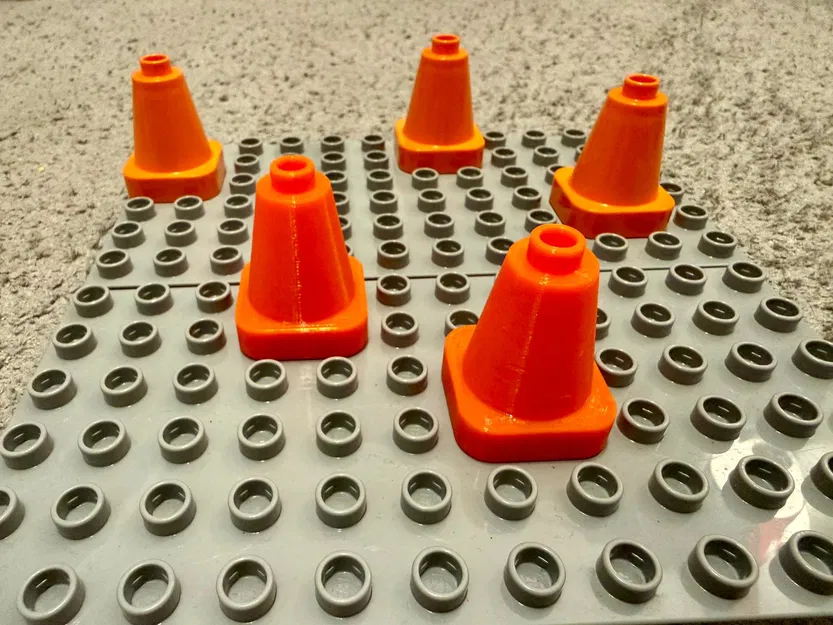 Cọc tiêu giao thông (tương thích Lego Duplo) - không cần support - Image 1