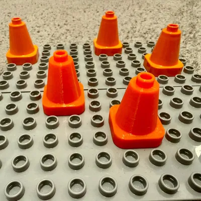 Cọc tiêu giao thông (tương thích Lego Duplo) - không cần support