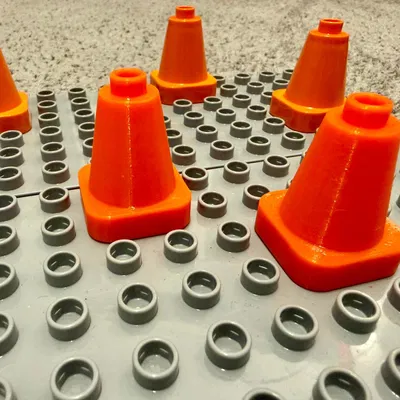 Cọc tiêu giao thông (tương thích Lego Duplo) - không cần support