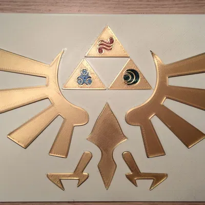 Biểu tượng Hoàng gia Hyrule kèm các huy hiệu Nữ thần