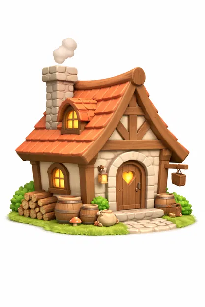 Mô hình ngôi nhà cổ tích Cute Medieval House in 3D cực xinh - Image 1