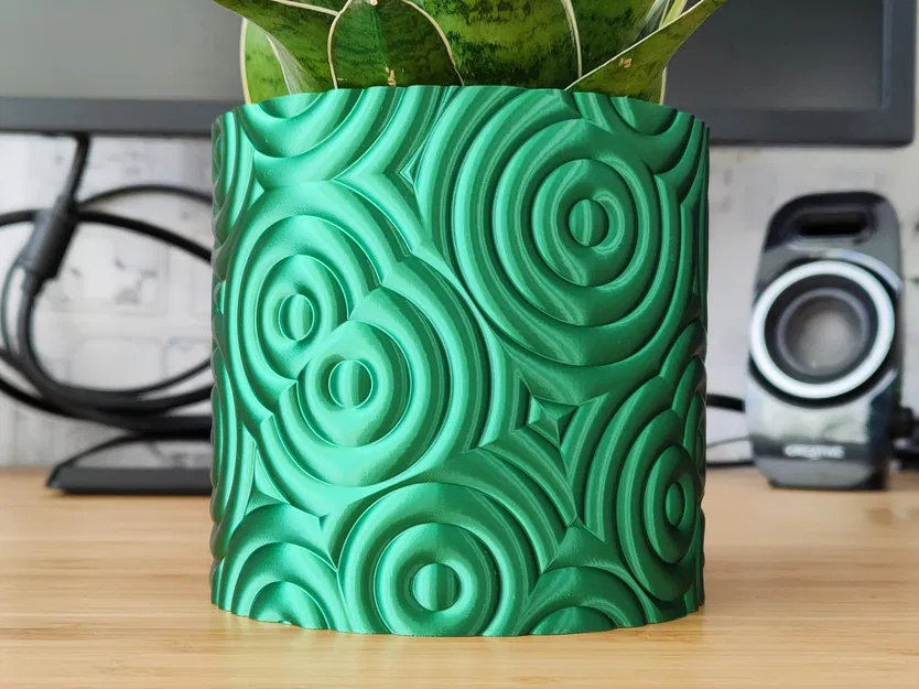 Chậu cây và đồ trang trí hình đá Malachite - Thiết kế chuẩn Vase mode - Image 1