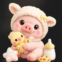 Mô hình chú heo nhỏ Cute Pig 2 đáng yêu để in 3D