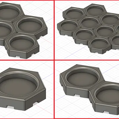 Khay pha màu 3D lục giác mô-đun tiện lợi cho họa sĩ