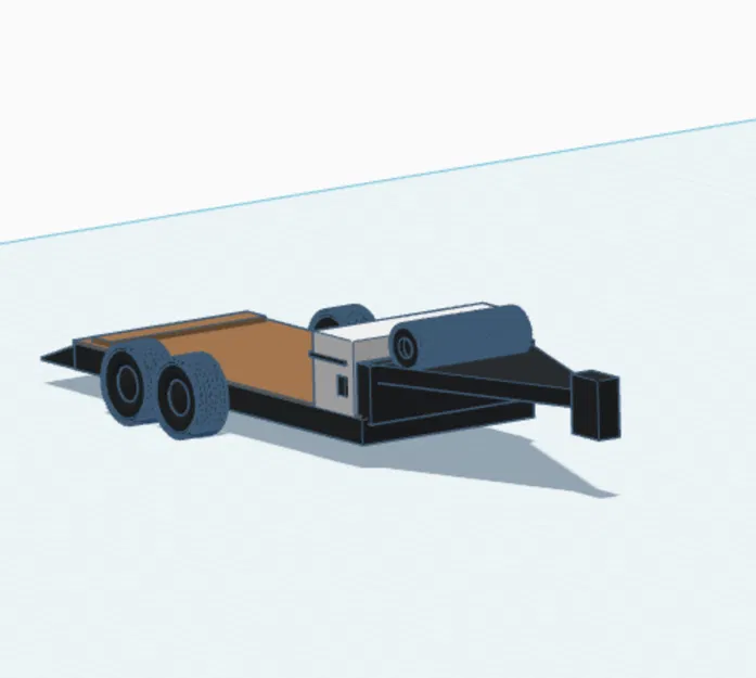 Mô hình rơ-moóc chở xe đua (Race car trailer) in 3D - Image 1
