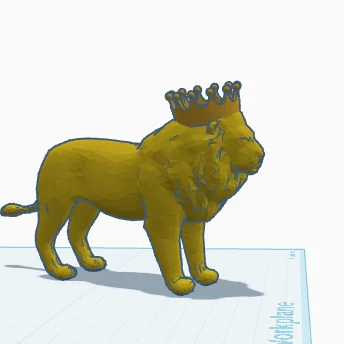 Mô hình in 3D Tượng Sư Tử Đội Vương Miện (Lion King) trang trí đẹp