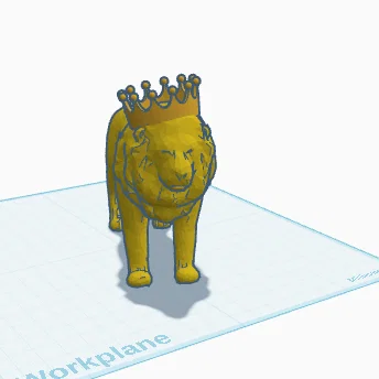 Mô hình in 3D Tượng Sư Tử Đội Vương Miện (Lion King) trang trí đẹp