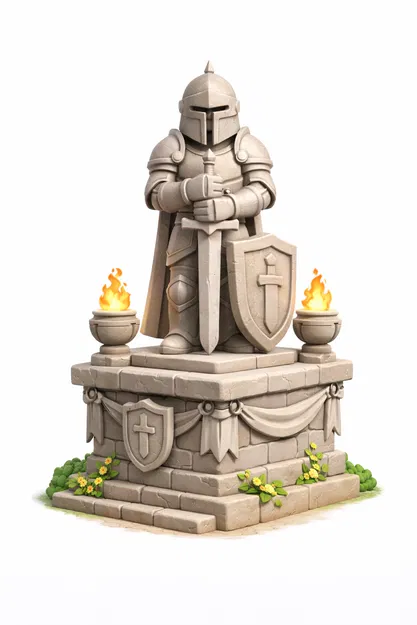 Mô hình tượng hiệp sĩ trung cổ 3D - Medival Statue decor ấn tượng - Image 1