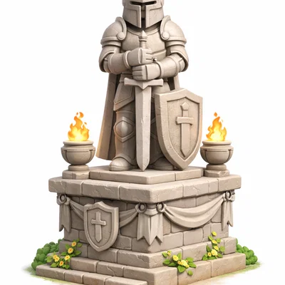 Mô hình tượng hiệp sĩ trung cổ 3D - Medival Statue decor ấn tượng