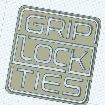Mô hình 3D logo GripLockTies thiết kế sắc nét để in 3D