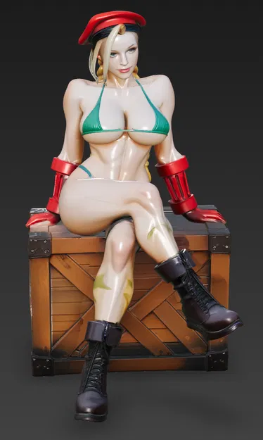 Tượng Resin Nữ Chiến Binh Arcade Phong Cách Pin-Up - Image 1