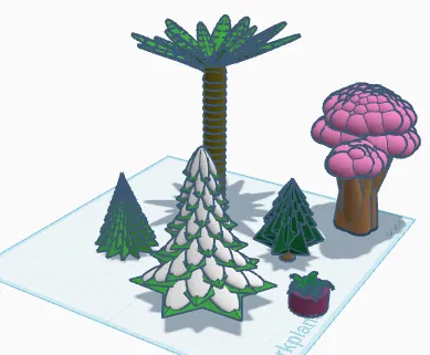 Mô hình cây cối trang trí 3D dễ thương cho góc làm việc - Image 2