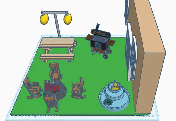 Mô hình tiểu cảnh sân vườn (Backyard Diorama) in 3D - Image 1