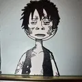 Mô hình tranh treo tường Luffy Baka Face độc đáo cho fan One Piece - Thumbnail 1