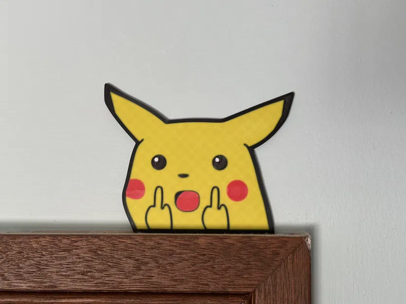 Mô hình Pikachu Rude Fingers trang trí tường 3D độc đáo - Image 1