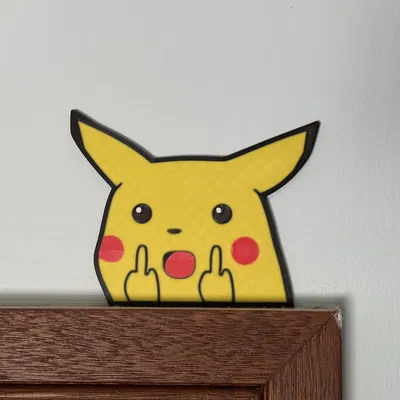Mô hình Pikachu Rude Fingers trang trí tường 3D độc đáo