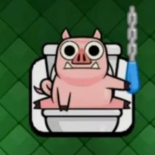 Mô hình 3D móc khóa Chú heo ngồi bồn cầu (Pig on Toilet) Clash Royale - Image 2
