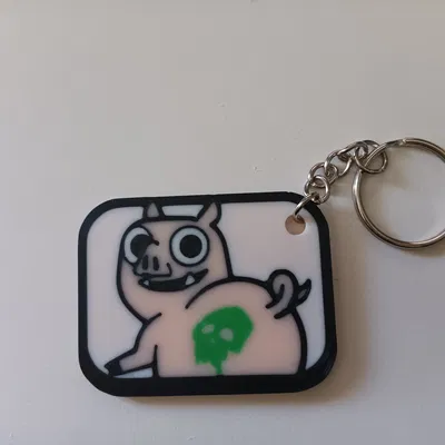 Móc Khóa Chú Heo Nhảy Múa Clash Royale (Twerking Pig Emote) 3D