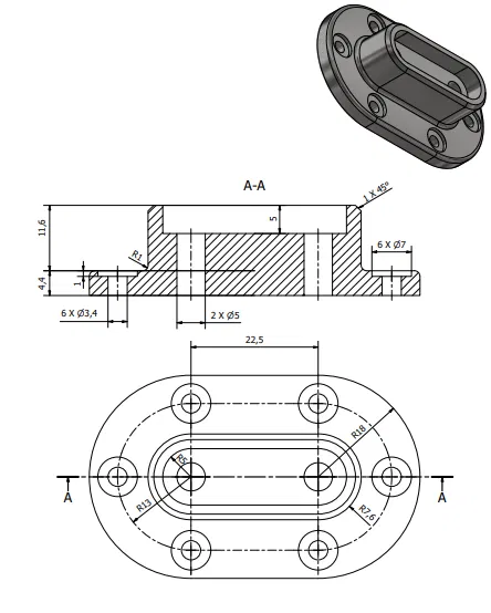 Mô hình kỹ thuật Pieza2 - Chi tiết thực hành phay rãnh chính xác - Image 1