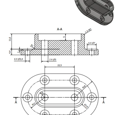 Mô hình kỹ thuật Pieza2 - Chi tiết thực hành phay rãnh chính xác
