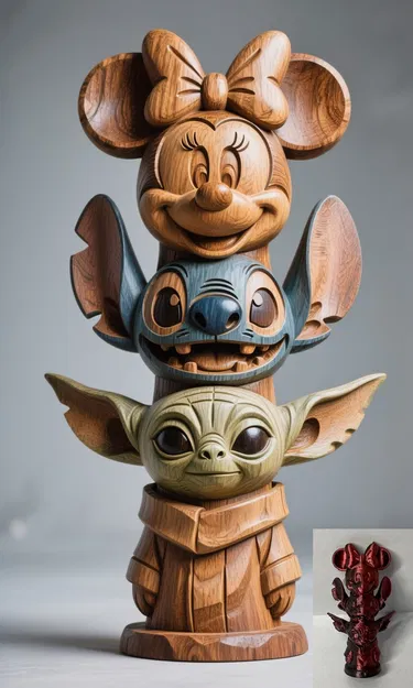 Disney Totem (Minnie - Stitch - Grogu) - Image 1