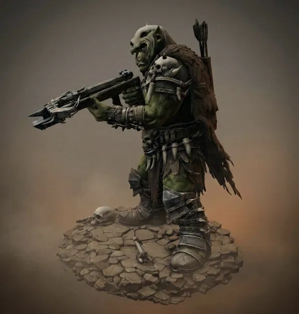 Bloodbound Realms – Orc – Boneclad Crossbow Raider (Mô hình 3D STL Dark Fantasy) - Image 2