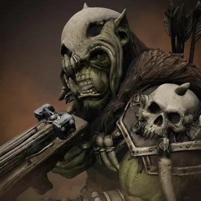 Bloodbound Realms – Orc – Boneclad Crossbow Raider (Mô hình 3D STL Dark Fantasy)