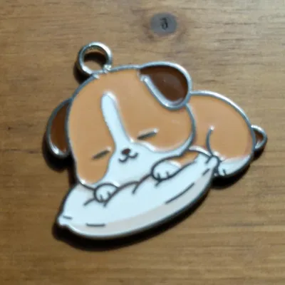 Móc khóa hình chú chó ngủ xinh xắn - File in 3D miễn phí