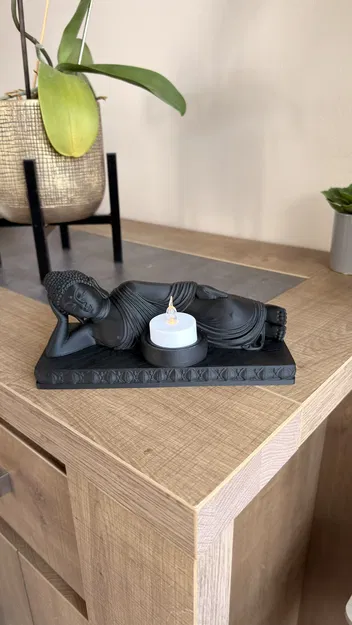 Tượng Phật Nằm – Đế cắm nến LED v.1 - Image 1