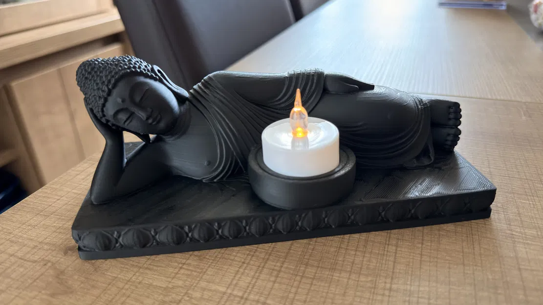 Tượng Phật Nằm – Đế cắm nến LED v.1 - Image 4