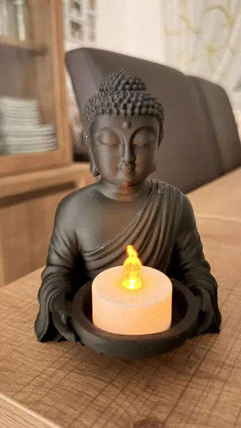 Tượng Phật Đựng Nến – Mẫu Điêu Khắc Zen LED - Image 3