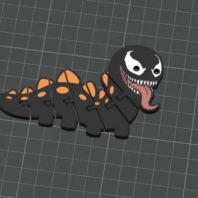 Flexi Venom Worm – Mô Hình Sâu Khớp Nối In 3D Độc Đáo
