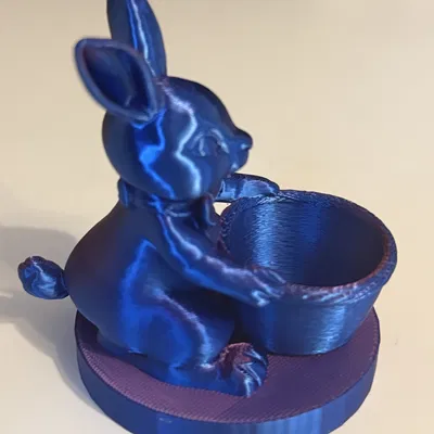 Mô hình thỏ Phục sinh cầm giỏ trang trí