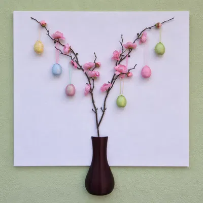 Mẫu in 3D lọ hoa treo tường tạo hiệu ứng thị giác độc đáo