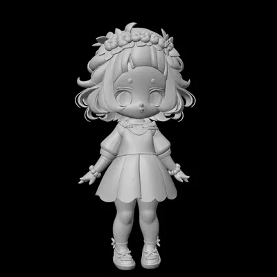 Mô hình búp bê Manga chibi siêu dễ thương (Cute Doll) cho dân 3D