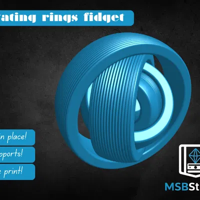 Đồ chơi xoay vòng Textured Rotating Rings Fidget Toy - In 3D dễ dàng