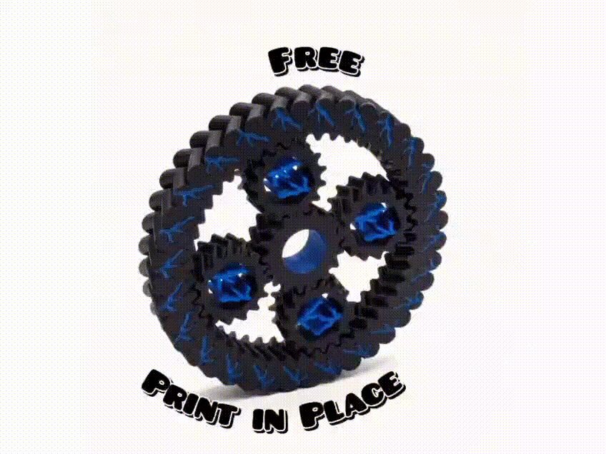 Print in Place Planetary Gear Spinner (Con quay bánh răng hành tinh) - Thumbnail 1