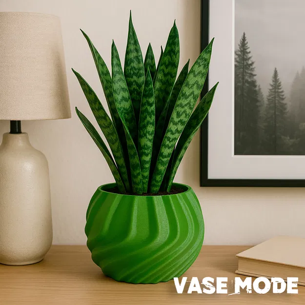 Swirl Pot (Chậu cây in 3D thiết kế xoắn ốc) - Image 1