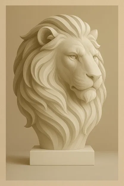 Đầu Sư Tử – Tác Phẩm Điêu Khắc Động Vật Uy Nghi - Image 1