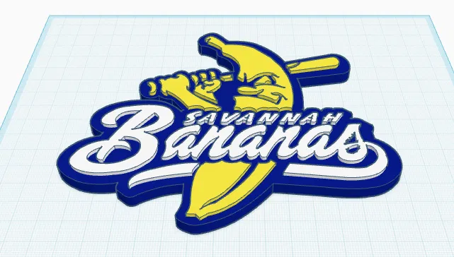 Mô hình 3D logo Savannah Bananas độc đáo cho fan bóng chày - Image 1