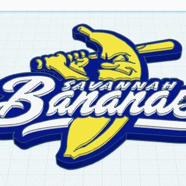 Mô hình 3D logo Savannah Bananas độc đáo cho fan bóng chày