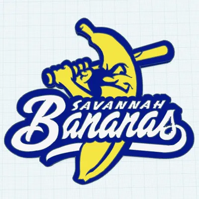 Mô hình 3D logo Savannah Bananas độc đáo cho fan bóng chày