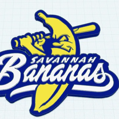Mô hình 3D logo Savannah Bananas độc đáo cho fan bóng chày