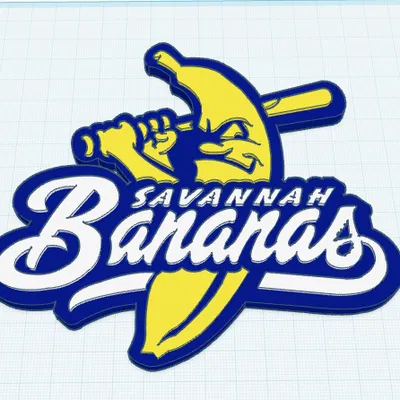 Mô hình 3D logo Savannah Bananas độc đáo cho fan bóng chày