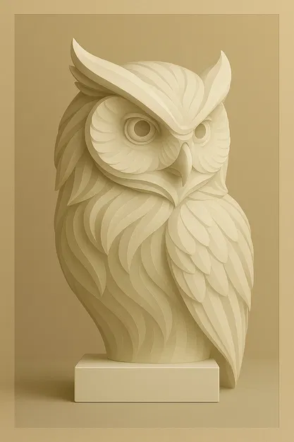 Cú đêm – Mô hình tượng 3D chi tiết - Image 1