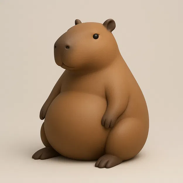 Mô hình 3D Capybara béo đáng yêu trang trí bàn làm việc - Image 1