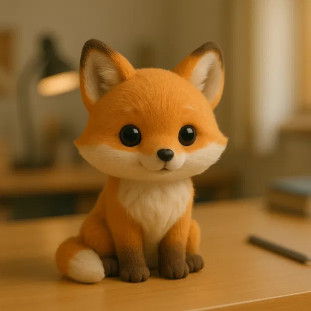 Mô hình Cute Fox: Chú cáo nhỏ đáng yêu dùng trang trí bàn làm việc - Image 1