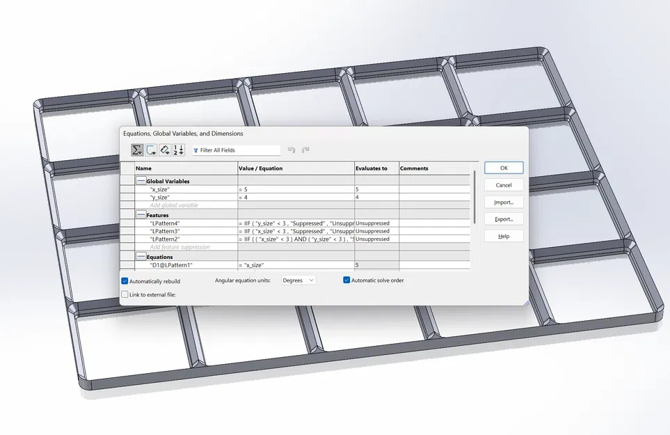 Gridfinity Base - Bản vẽ tham số Solidworks - Image 3