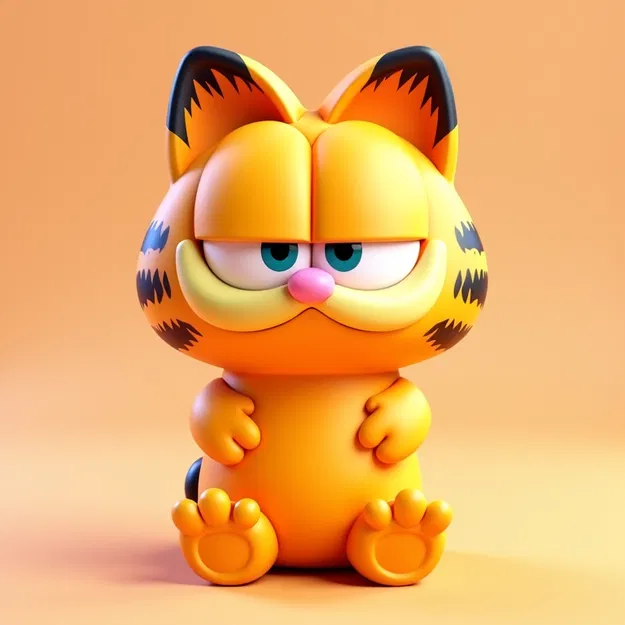 Mô hình 3D Garfield: Tượng chú mèo lười đáng yêu để trang trí bàn làm việc - Image 1
