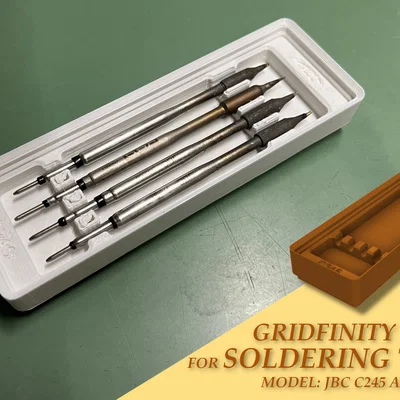 Hộp Gridfinity đựng mũi hàn JBC C245 và C210